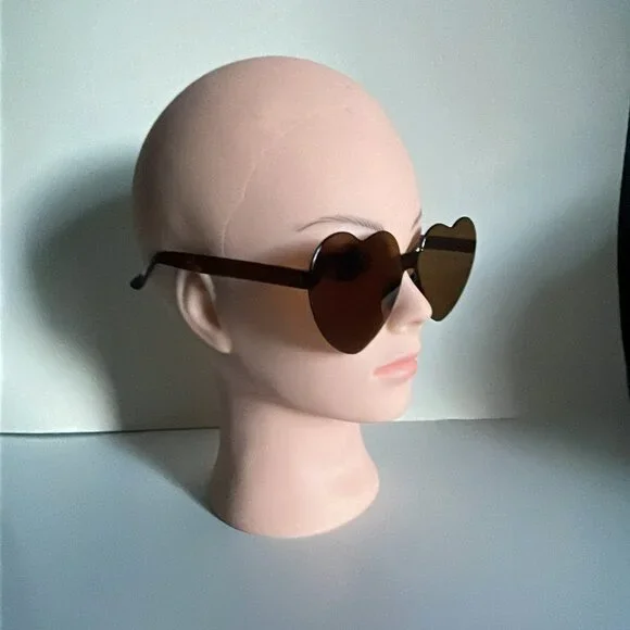 *♪ Heart shaped sunglasses Brown - 2 pair Bundle - Brand New! *♪ - Picture 5 of 15